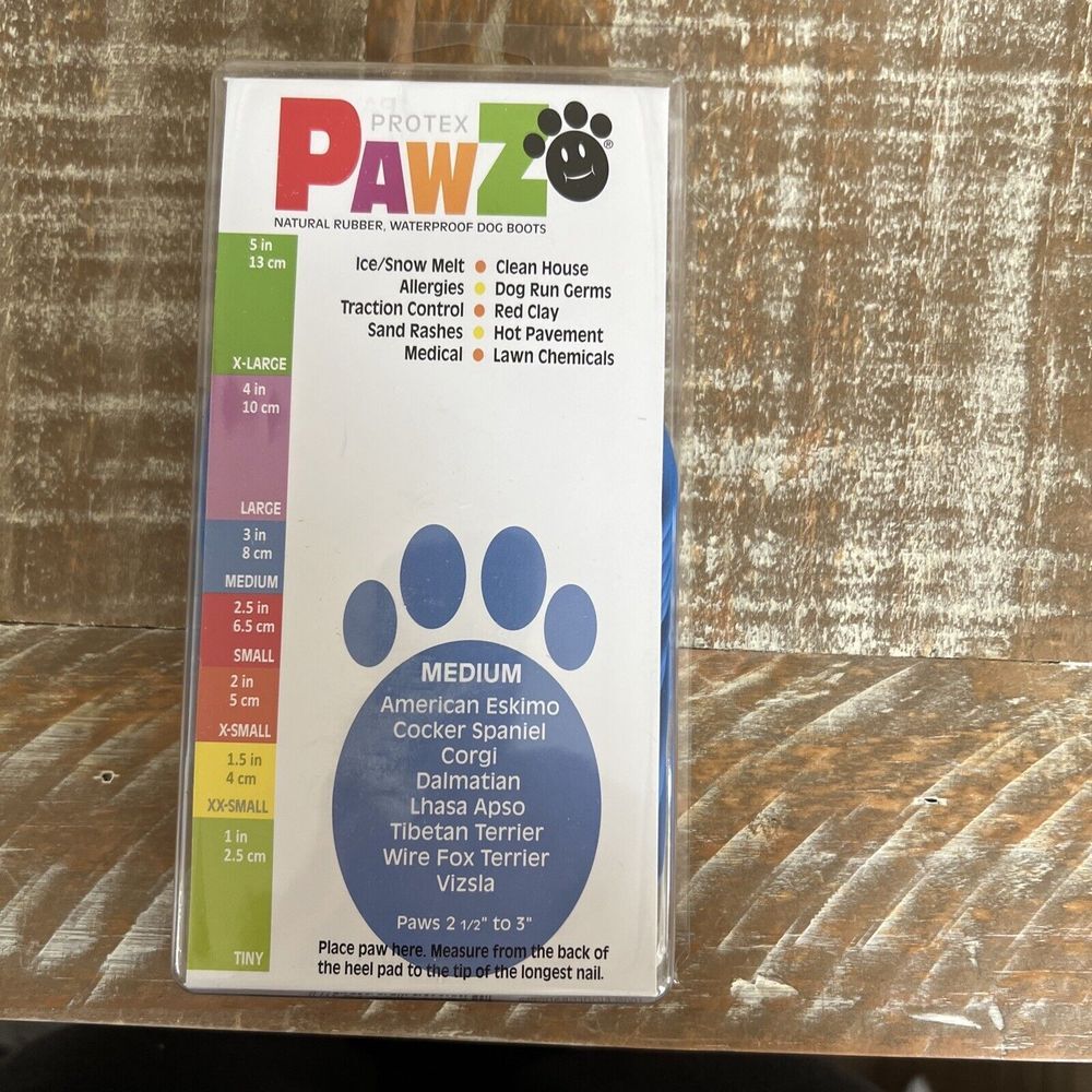 12 NEW Pawz‎ Medium Blue Rubber Dog Boots Reusable Waterproof Protex - Picture 2 of 2